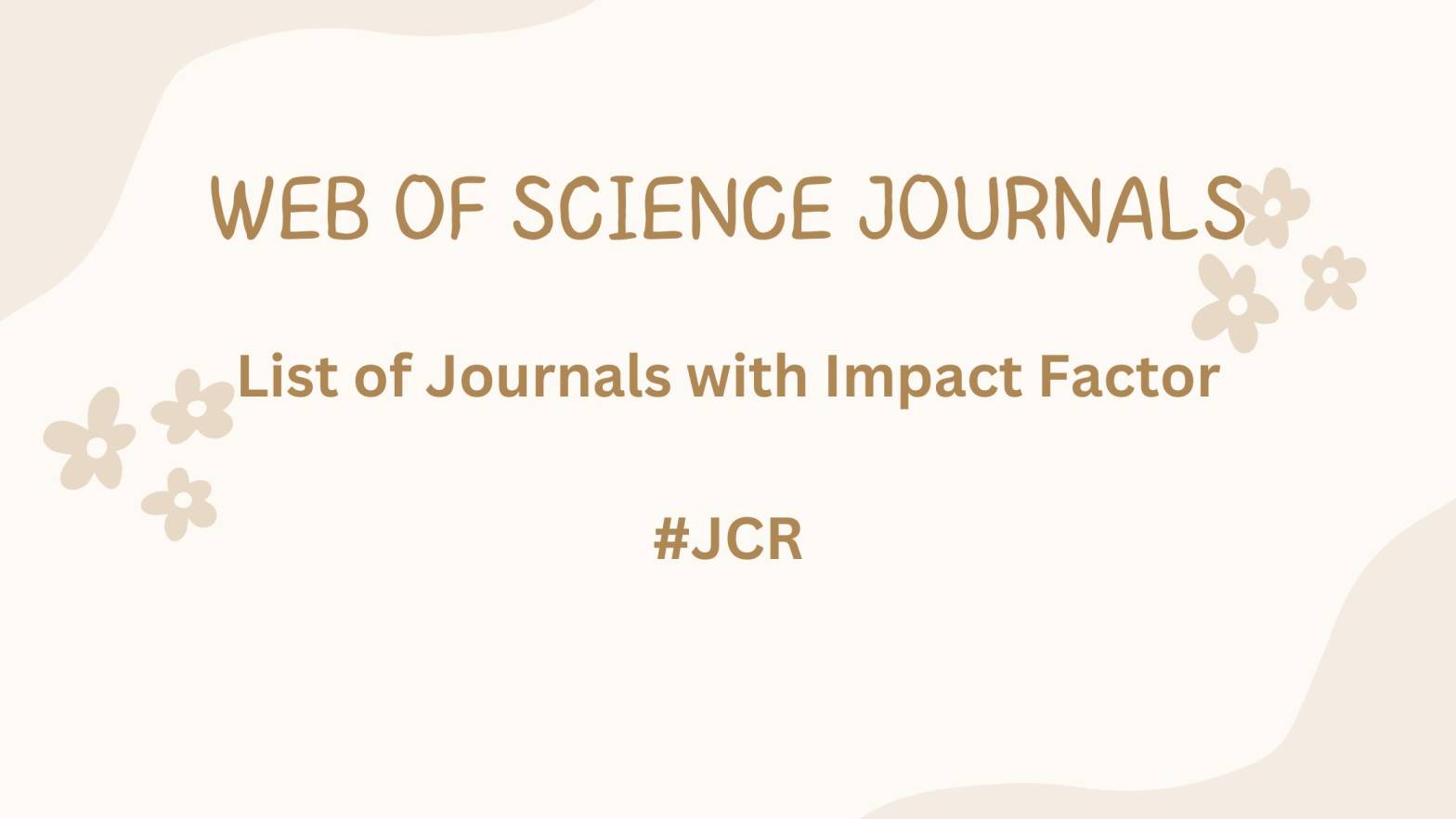 Web of Science Journals impact factor 2023